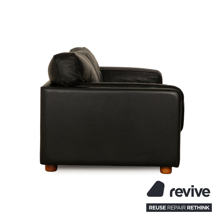Poltrona Frau Socrates 978 Leather Two Seater Black Sofa Couch