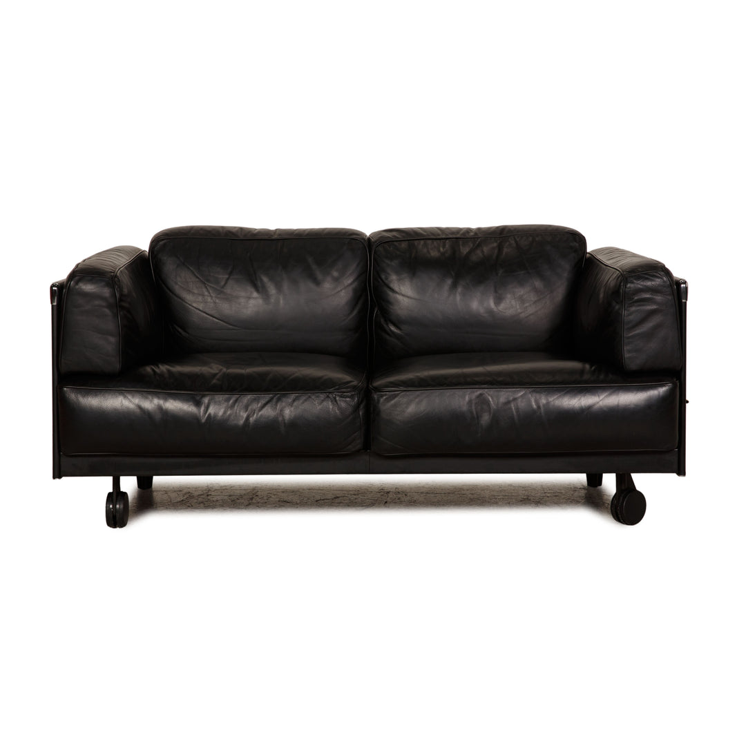 Poltrona Frau Twice Leder Zweisitzer Schwarz Sofa Couch 2er