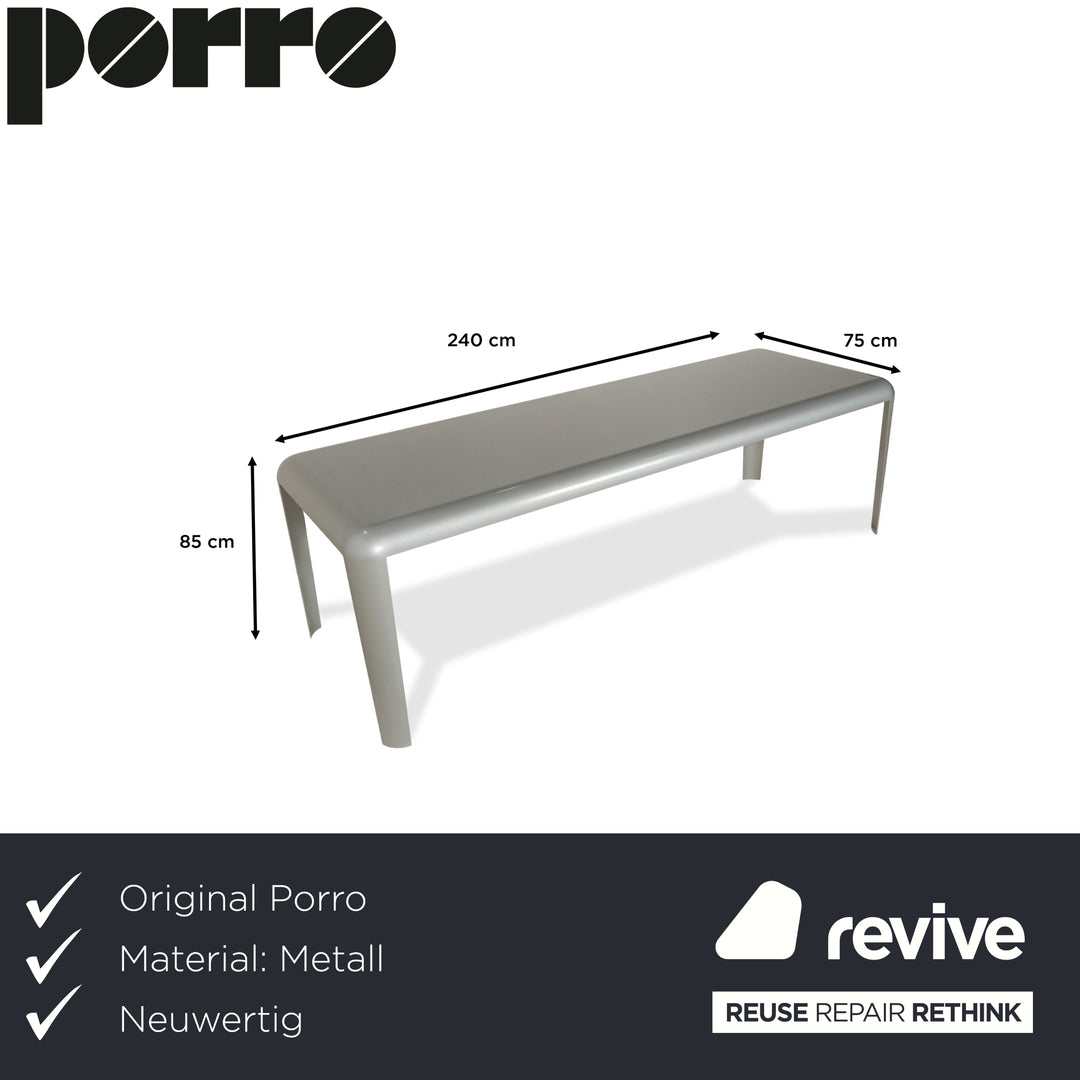 Table à manger en acier et métal Porro Ferro gris