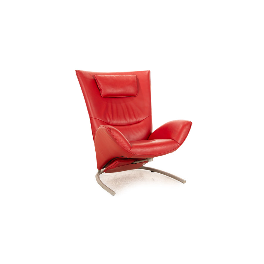 Product Details: Rolf Benz 4100 Leder Sessel Rot manuelle Funktion