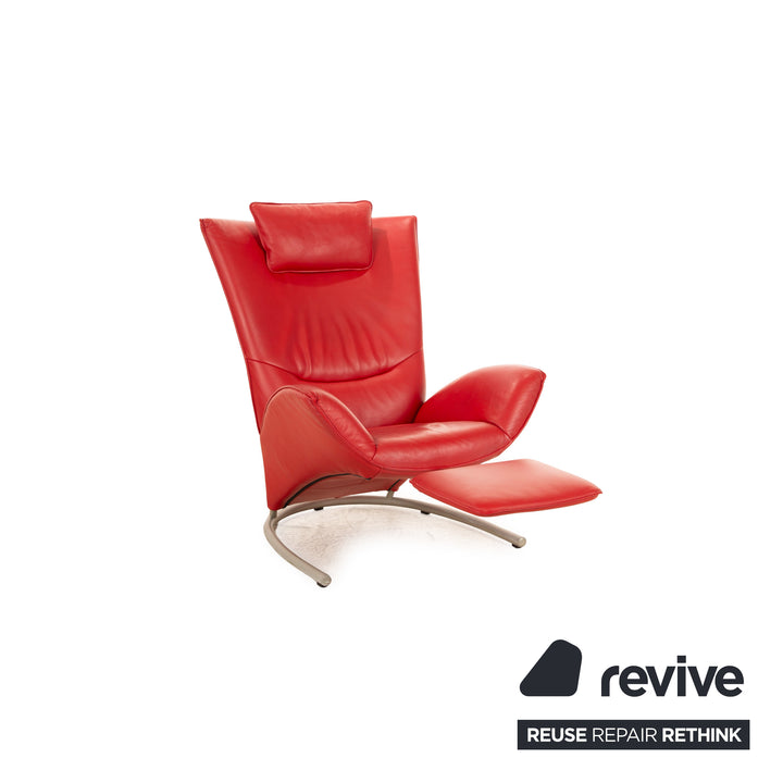 Product Details: Rolf Benz 4100 Leder Sessel Rot manuelle Funktion