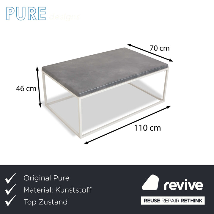 Pure Paris Plastic Coffee Table Silver Metal Grey