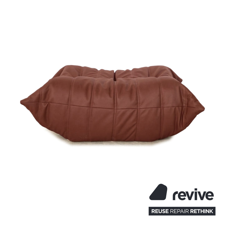 Ligne Roset Togo veganes Leder Stoff Hocker Bordeaux Rot Neubezug GAVIN 107