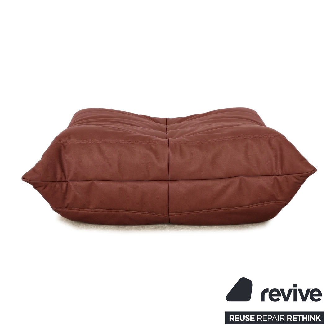Ligne Roset Togo veganes Leder Stoff Hocker Bordeaux Rot Neubezug GAVIN 107