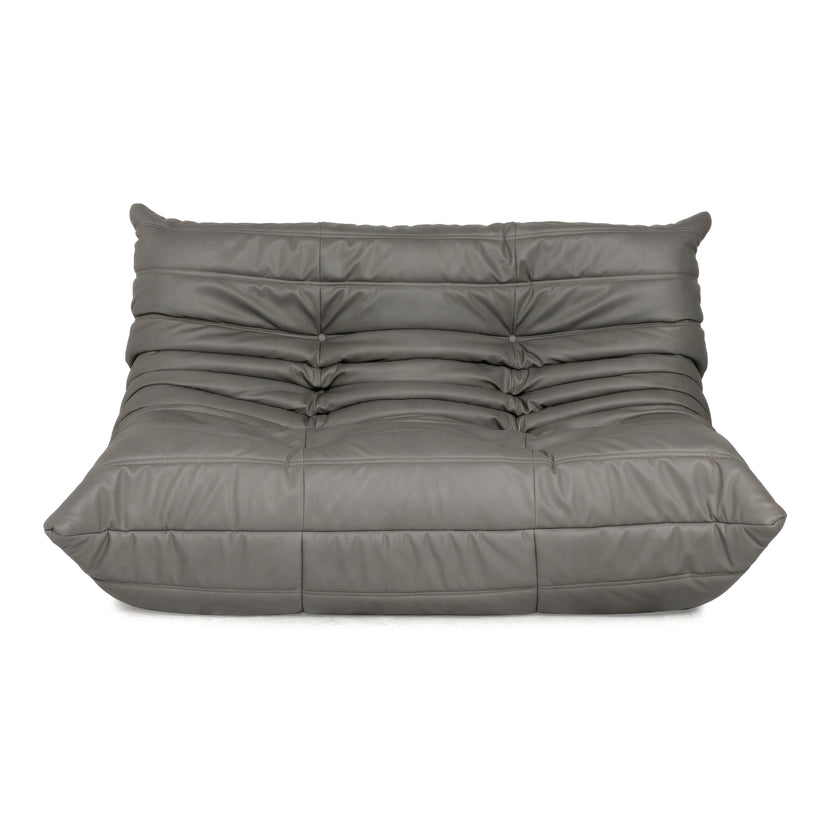 ligne roset Togo Veganes Leder Zweisitzer Anthrazit