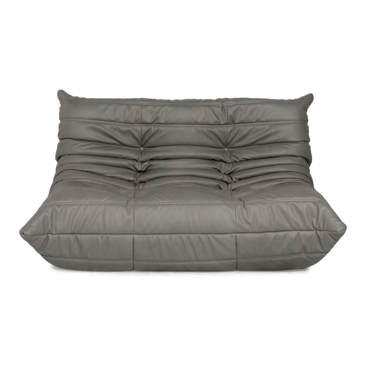ligne roset Togo Veganes Leder Zweisitzer Anthrazit Neubezug