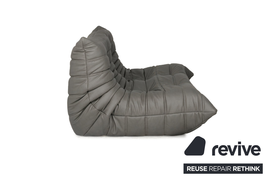 ligne roset Togo Veganes Leder Zweisitzer Anthrazit