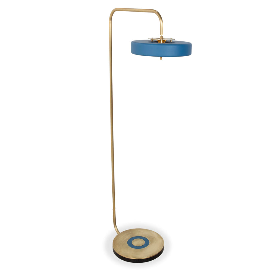 Revolve Design Lampe Stehlampe Gold Messing Blau Bert Frank