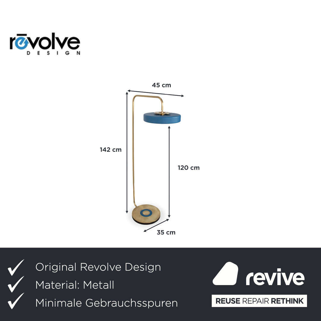 Revolve Design Lampe Stehlampe Gold Messing Blau Bert Frank