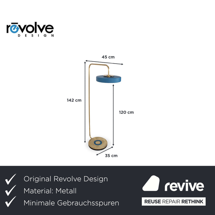 Revolve Design Lampe Stehlampe Gold Messing Blau Bert Frank