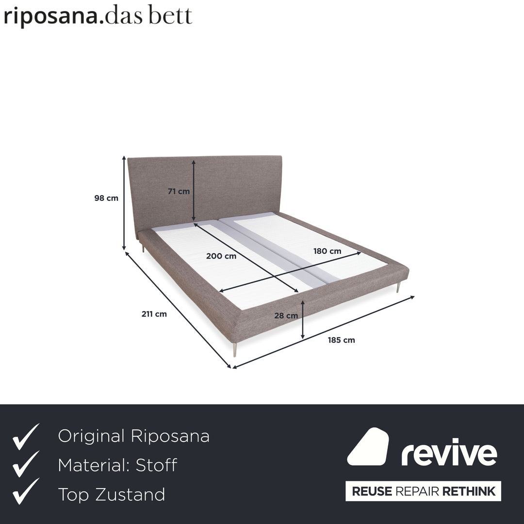Riposana Puro Stoff Bett Grau
