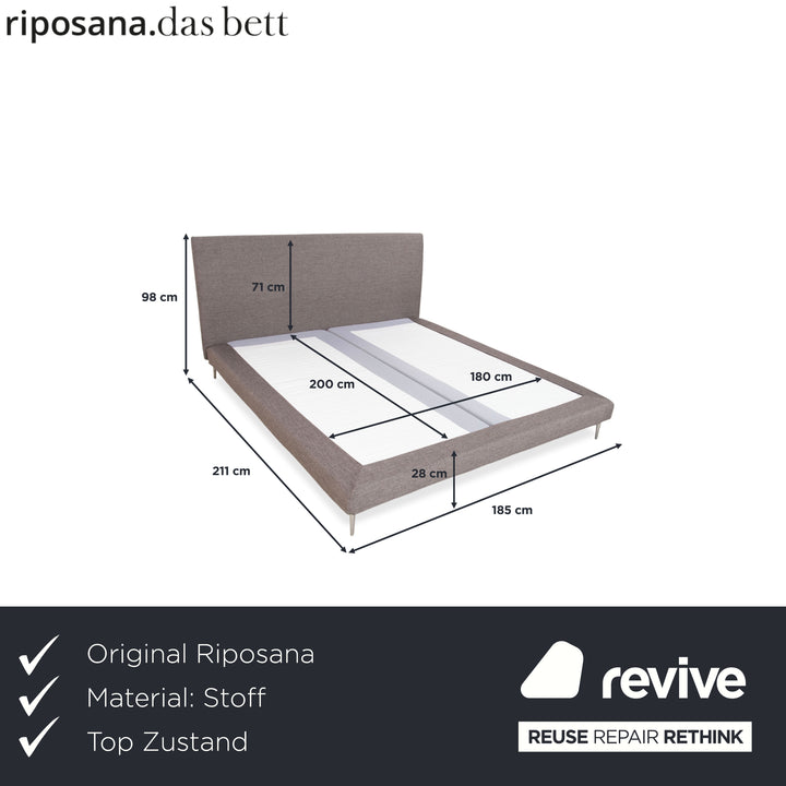 Riposana Puro Stoff Bett Grau