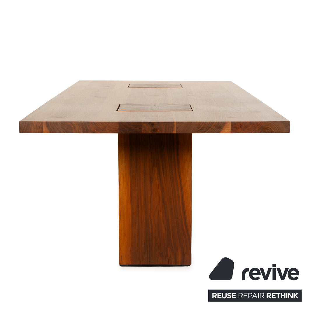 Table à manger exécutive en bois massif marron Riva 1920 Boss 260 x 73 x 110 cm