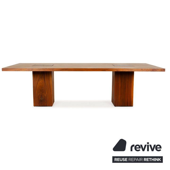 Table à manger exécutive en bois massif marron Riva 1920 Boss 260 x 73 x 110 cm