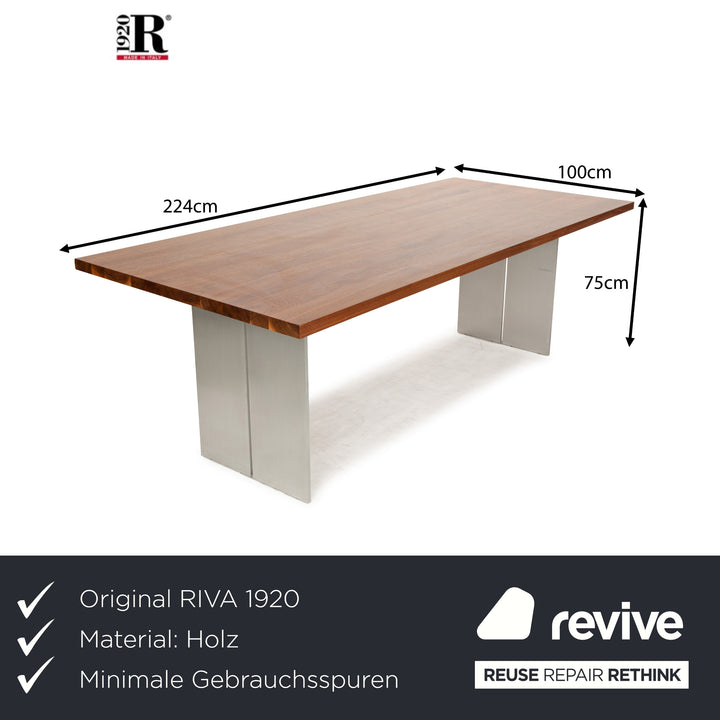 RIVA 1920 NATURA NATURAL Wooden Dining Table Walnut Brown