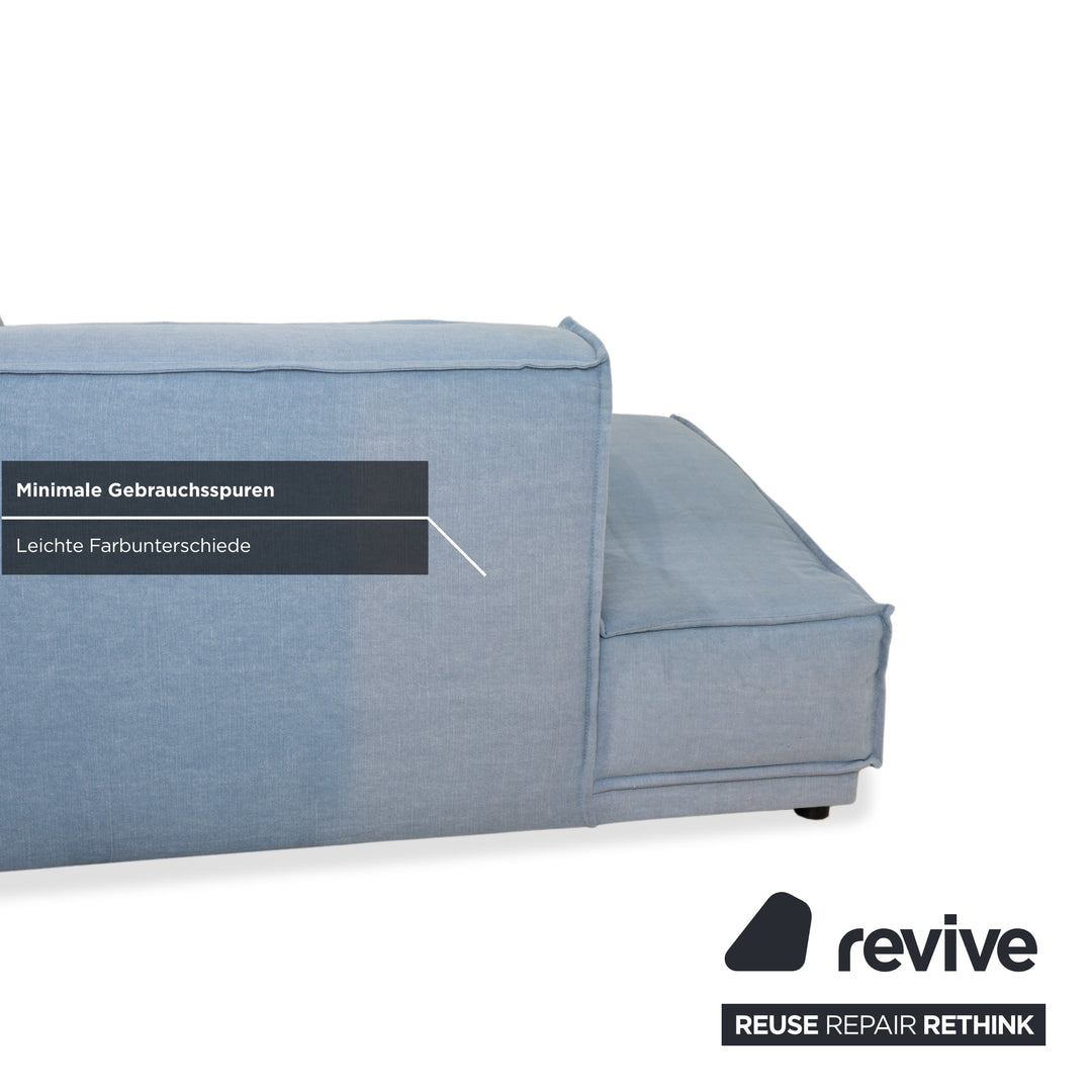 Canapé d'angle en tissu bleu clair Rivera Maison Jagger