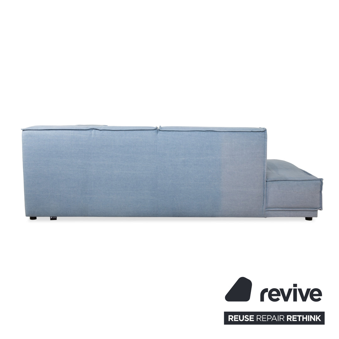 Canapé d'angle en tissu bleu clair Rivera Maison Jagger