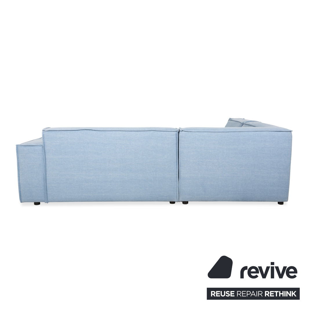 Canapé d'angle en tissu bleu clair Rivera Maison Jagger