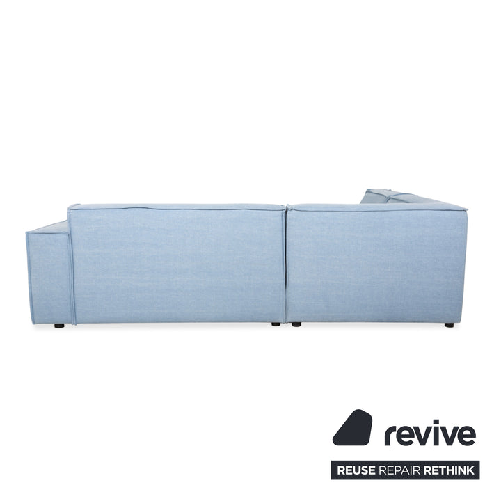 Canapé d'angle en tissu bleu clair Rivera Maison Jagger