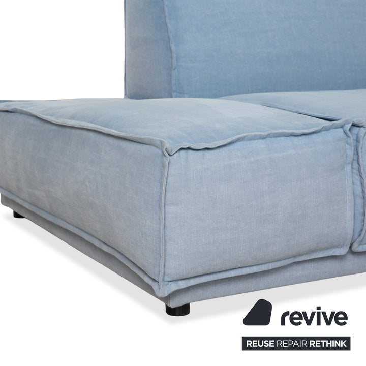 Canapé d'angle en tissu bleu clair Rivera Maison Jagger