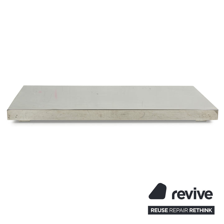Rivolta stainless steel coffee table silver high gloss