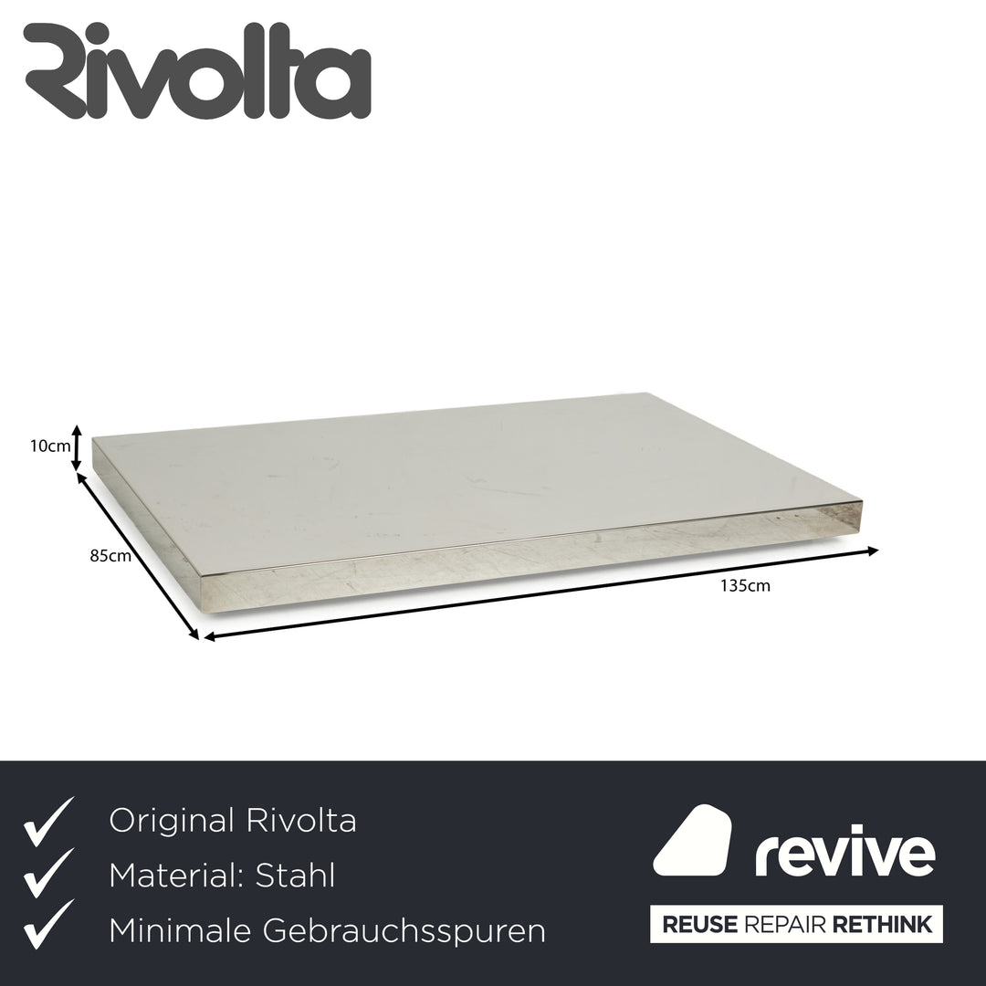 Rivolta stainless steel coffee table silver high gloss