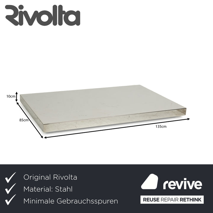 Rivolta stainless steel coffee table silver high gloss