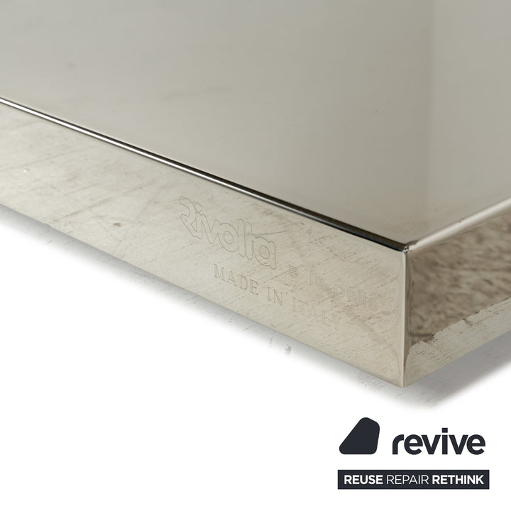 Rivolta stainless steel coffee table silver high gloss