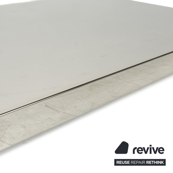 Rivolta stainless steel coffee table silver high gloss