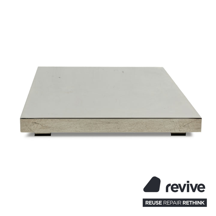 Rivolta stainless steel coffee table silver high gloss