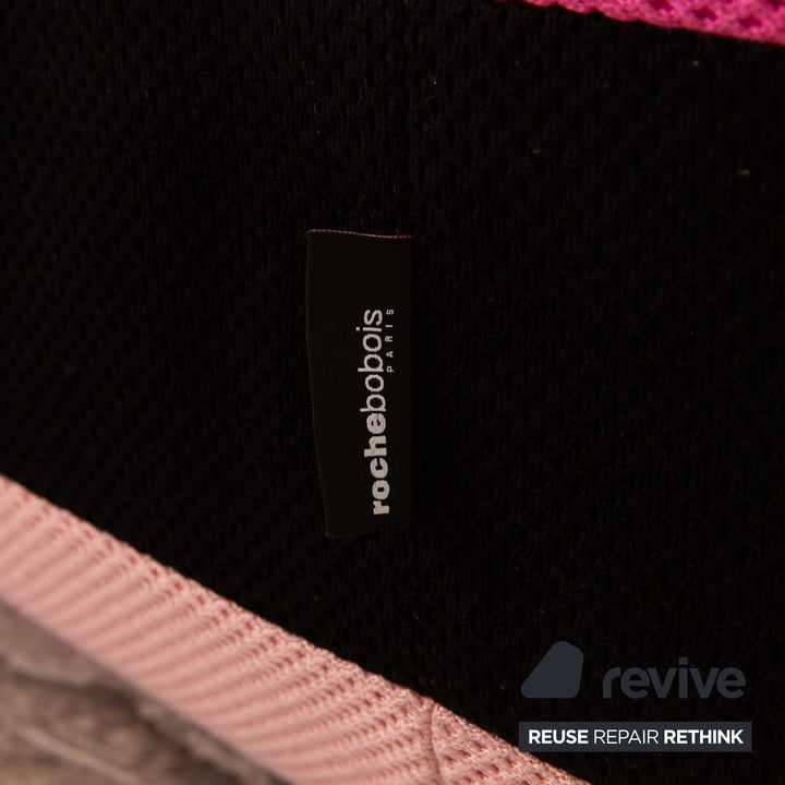 Roche Bobois Bombom Stoff Dreisitzer Pink Schwarz