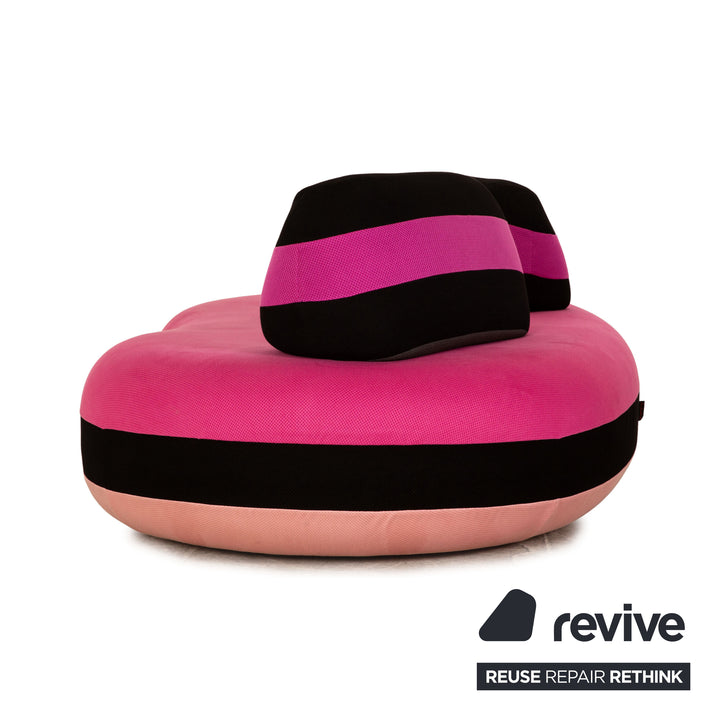 Roche Bobois Bombom Stoff Dreisitzer Pink Schwarz