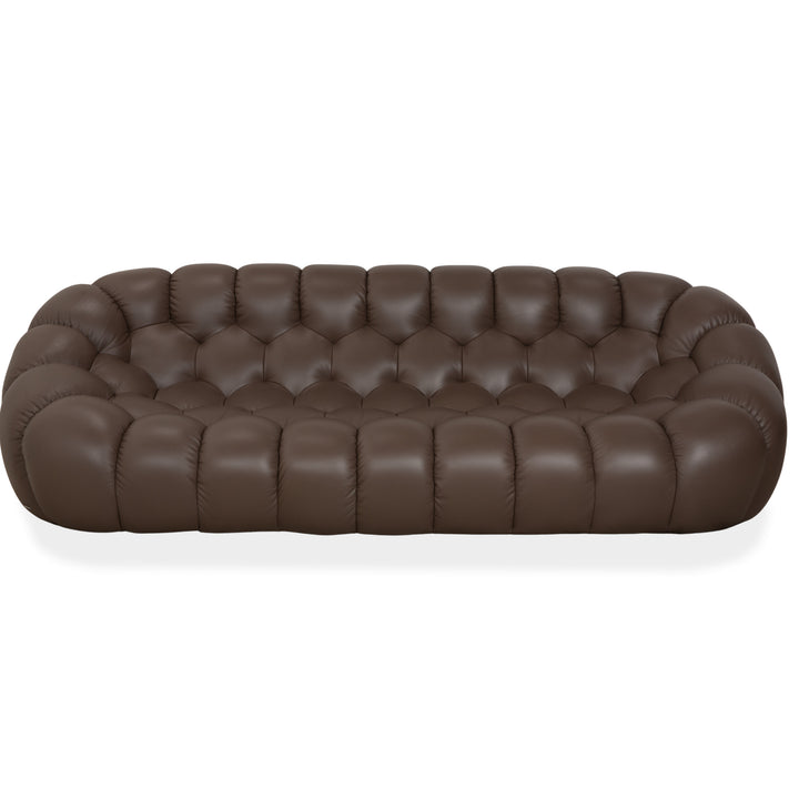 Roche Bobois Bubble Leather Four-Seater Brown Sofa Couch
