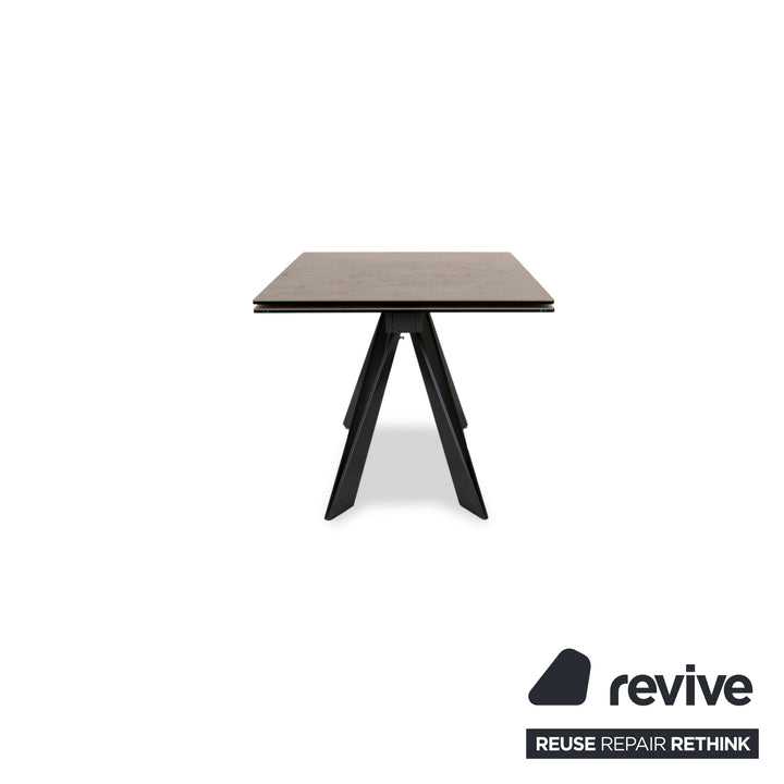 Roche Bobois CIGALE Ceramic Wood Dining Table Grey Brown Pull-out Function