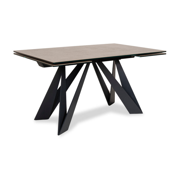 Roche Bobois CIGALE Ceramic Wood Dining Table Grey Brown Pull-out Function
