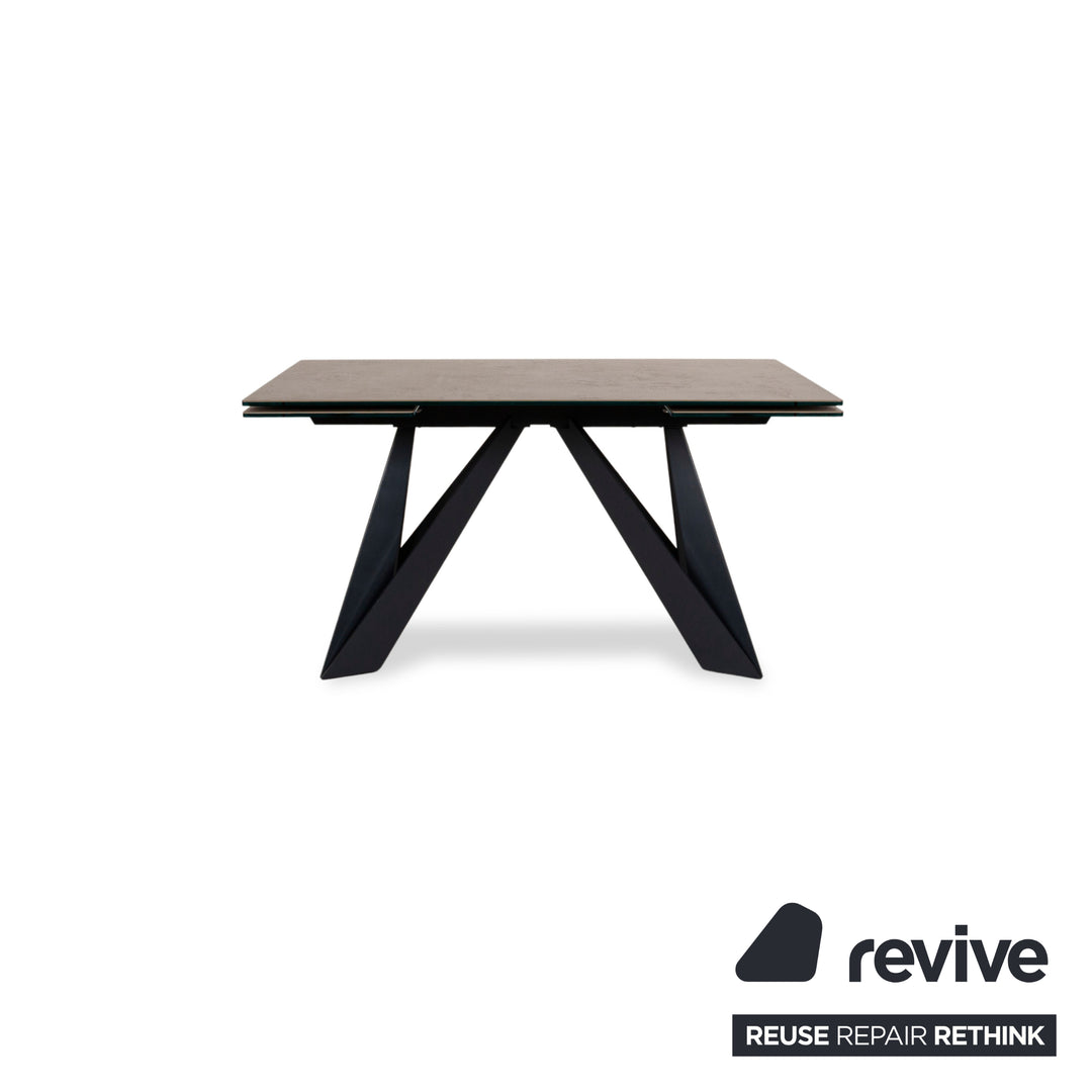 Table à manger Roche Bobois CIGALE bois céramique gris marron extensible