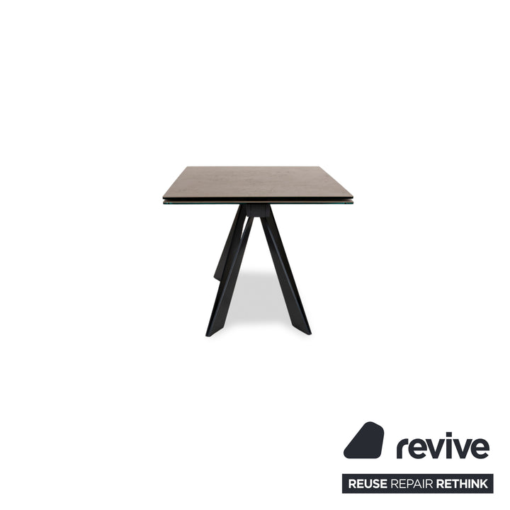 Roche Bobois CIGALE Ceramic Wood Dining Table Grey Brown Pull-out Function