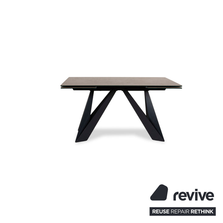 Roche Bobois CIGALE Ceramic Wood Dining Table Grey Brown Pull-out Function