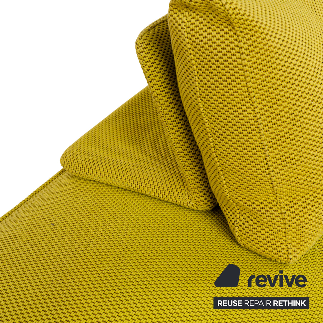 Roche Bobois Escapade Stoff Dreisitzer Gelb Grün Braun Sofa Couch Schlafsofa