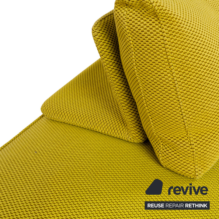 Roche Bobois Escapade Tissu Trois Places Jaune Vert Marron Canapé Canapé Lit