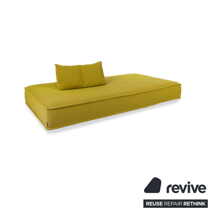 Roche Bobois Escapade Stoff Dreisitzer Gelb Grün Braun Sofa Couch Schlafsofa