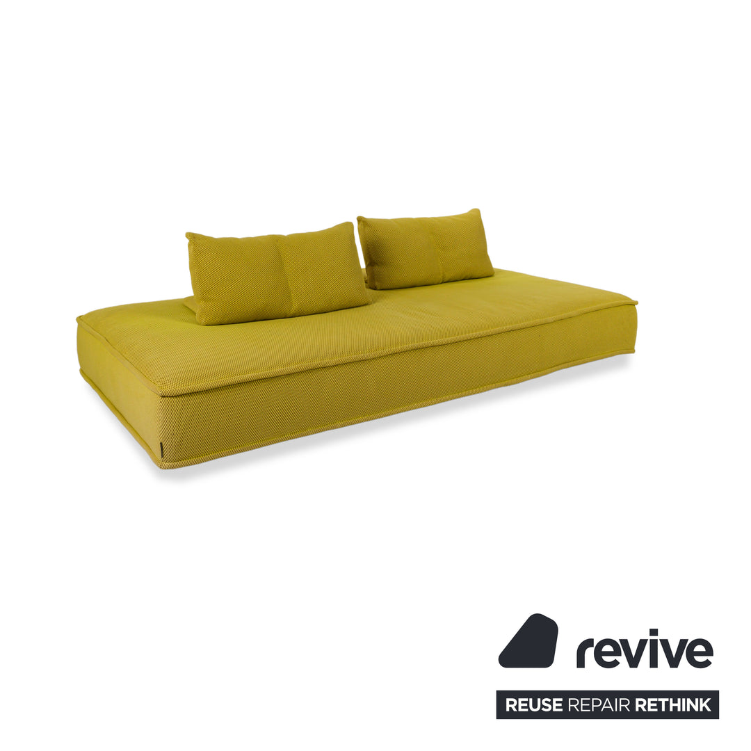 Roche Bobois Escapade Tissu Trois Places Jaune Vert Marron Canapé Canapé Lit