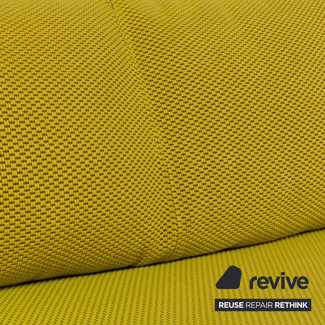 Roche Bobois Escapade Tissu Trois Places Jaune Vert Marron Canapé Canapé Lit