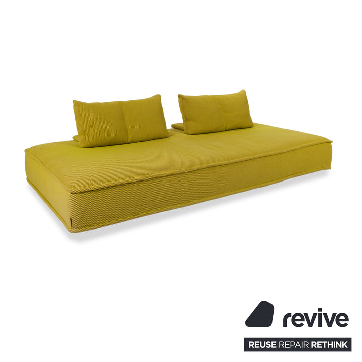 Roche Bobois Escapade Stoff Dreisitzer Gelb Grün Braun Sofa Couch Schlafsofa