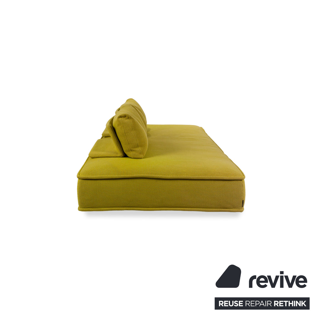 Roche Bobois Escapade Stoff Dreisitzer Gelb Grün Braun Sofa Couch Schlafsofa