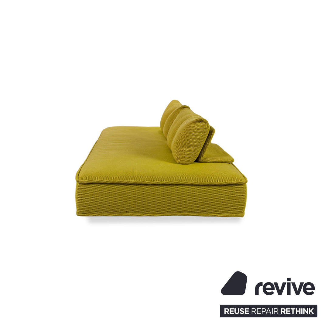 Roche Bobois Escapade Tissu Trois Places Jaune Vert Marron Canapé Canapé Lit