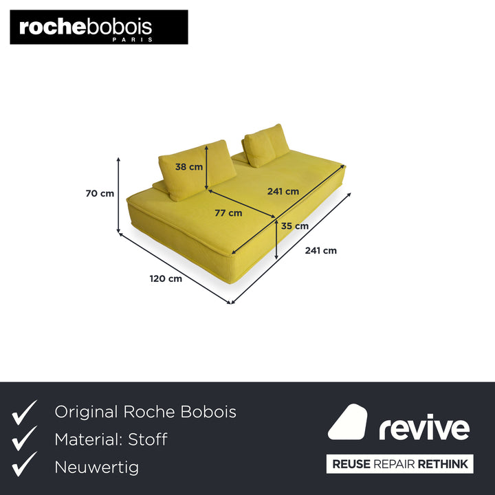Roche Bobois Escapade Stoff Dreisitzer Gelb Grün Daybed Sofa