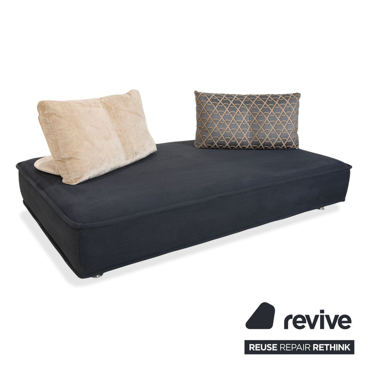 Roche Bobois Escapade Stoff Zweisitzer Grau Blau Sofa Daybed