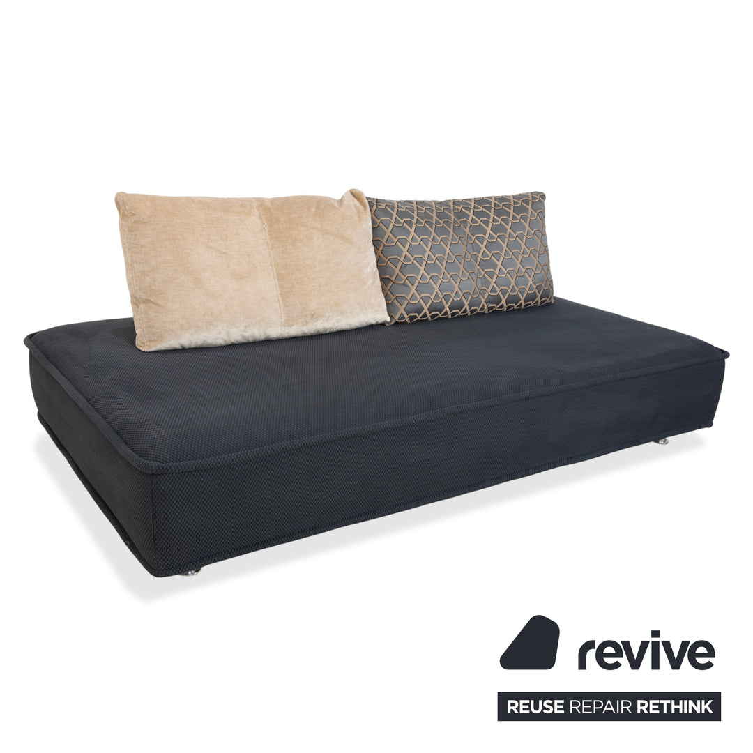 Canapé-lit deux places Roche Bobois Escapade en tissu gris et bleu
