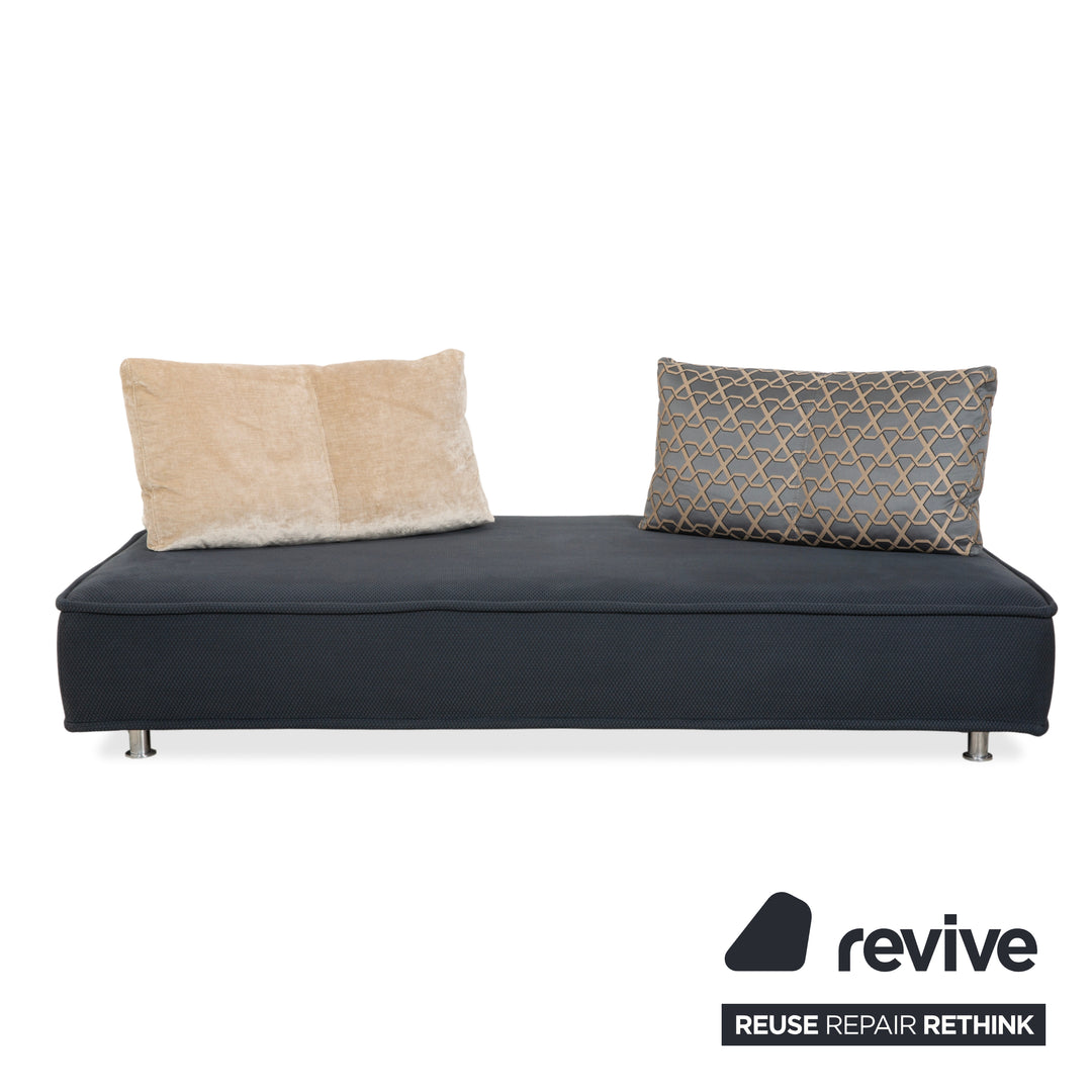 Canapé-lit deux places Roche Bobois Escapade en tissu gris et bleu
